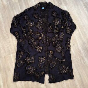 Lane Bryant Metallic Long-Line Eyelash Fuzzy Winter Cardigan Size 18/20
